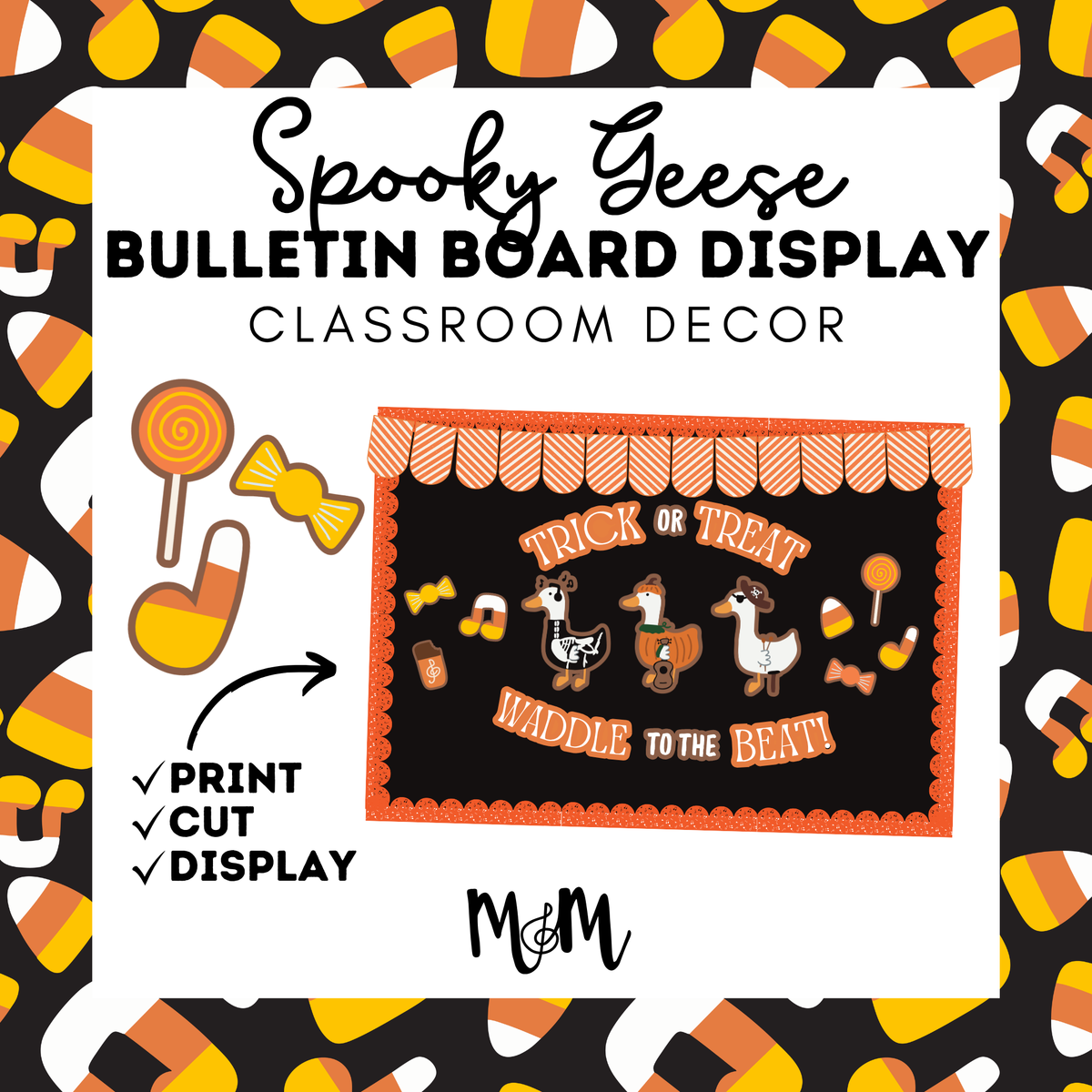 Spooky Geese | Halloween Music Decor | Spooky Bulletin Board Display DIGITAL DOWNLOAD
