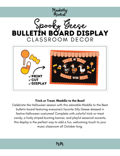 Spooky Geese | Halloween Music Decor | Spooky Bulletin Board Display DIGITAL DOWNLOAD