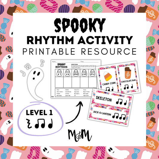 Spooky Rhythms Activity | Level 1 | Rhythm Decoding Activity and Cards DIGITAL DOWNLOAD