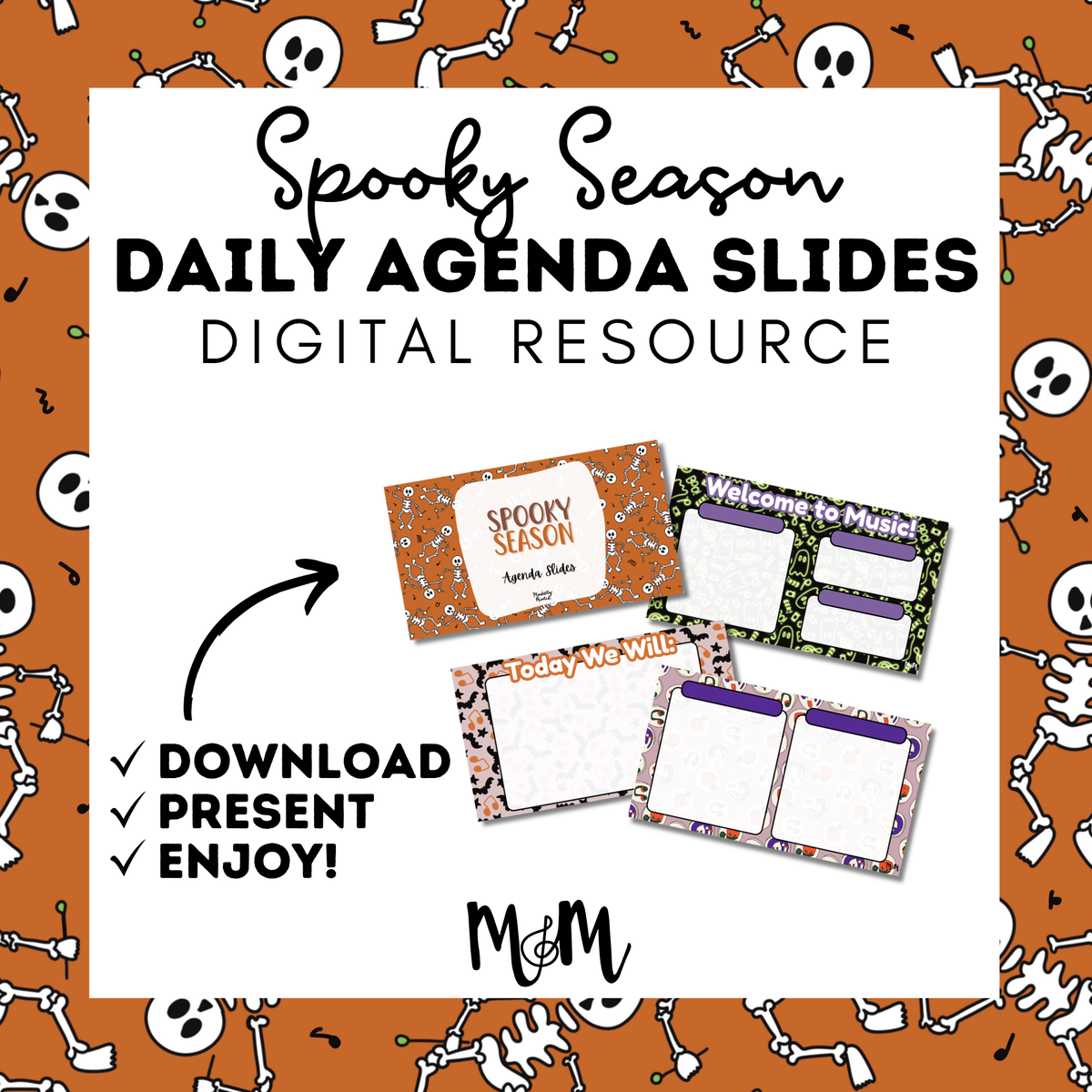 Spooky Season | Daily Agenda Slides | Music Classroom DIGITAL RESOURCE