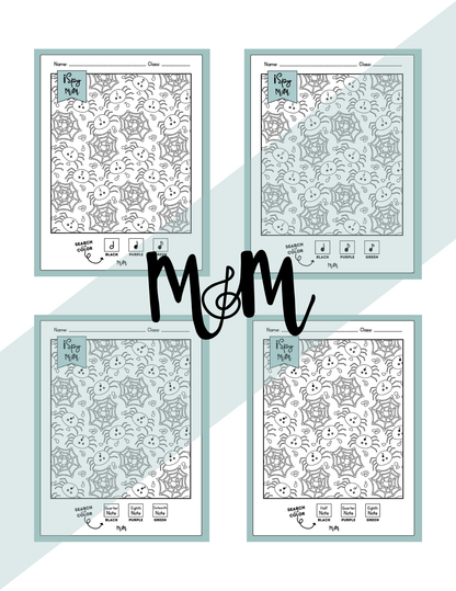 Spooky Spiders: Color by Music | iSpy Coloring Page DIGITAL DOWNLOAD