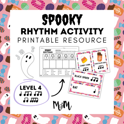 Spooky Rhythms Activity | Level 4 | Rhythm Decoding Activity and Cards DIGITAL DOWNLOAD