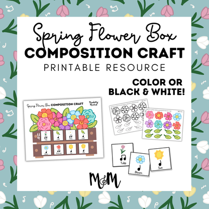 Spring Flower Rhythm Composition Craft | Music Activity | Rhythm Writing DIGITAL DOWNLOAD