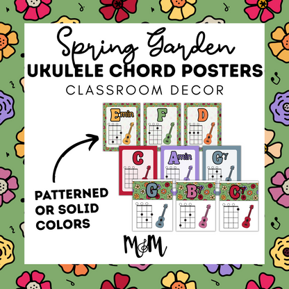Spring Garden: Ukulele Chord Posters DIGITAL DOWNLOAD