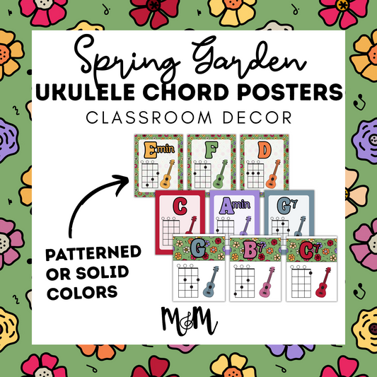 Spring Garden: Ukulele Chord Posters DIGITAL DOWNLOAD