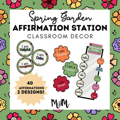 Spring Garden: Affirmation Station | Music Classroom Decor