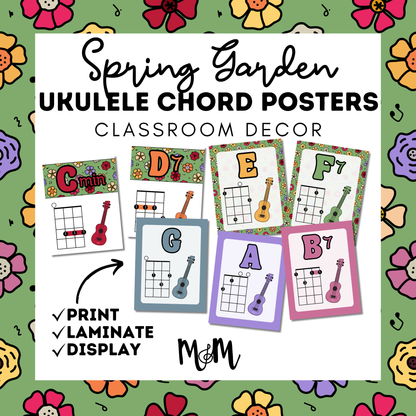 Spring Garden: Ukulele Chord Posters DIGITAL DOWNLOAD