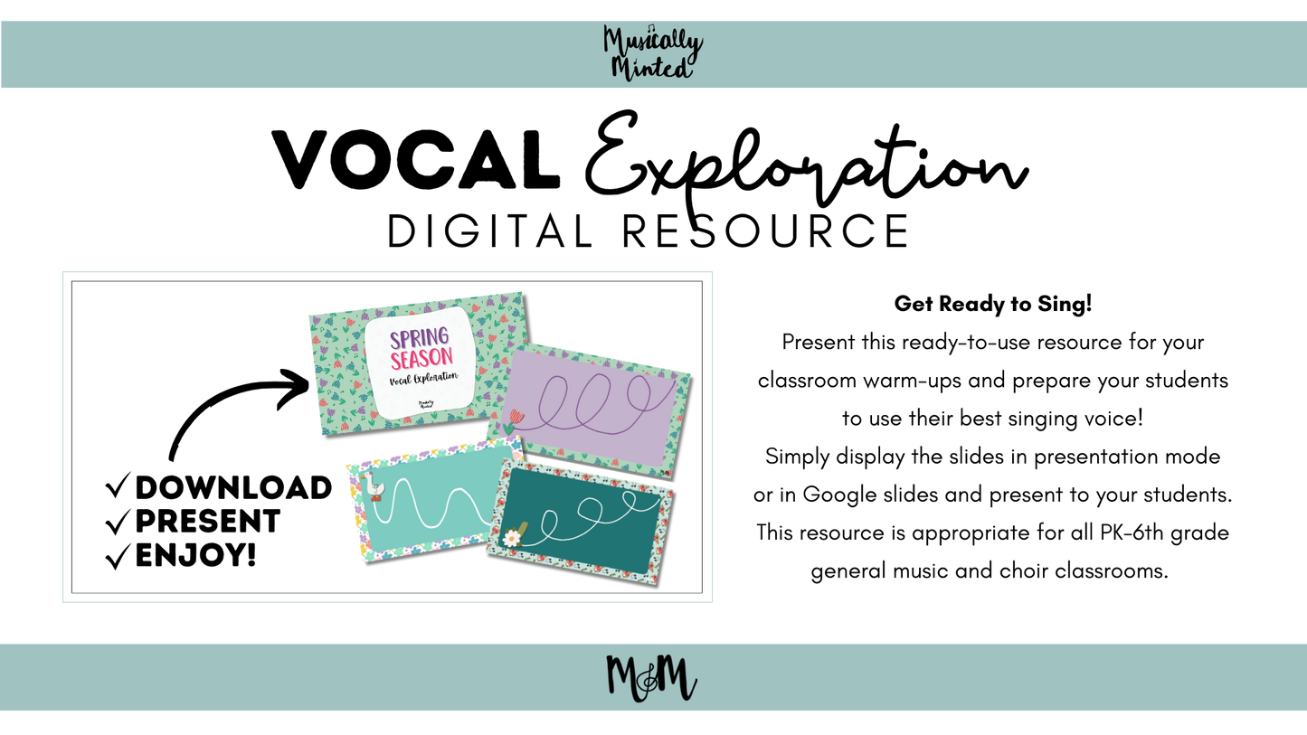Spring Flower Vocal Exploration | Google Slides | March Music Activity DIGITAL DOWNLOAD