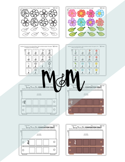 Spring Flower Rhythm Composition Craft | Music Activity | Rhythm Writing DIGITAL DOWNLOAD