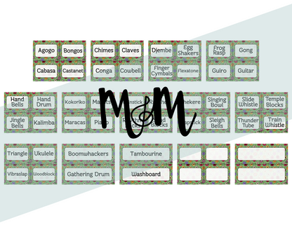 Spring Garden: Instrument Labels DIGITAL DOWNLOAD