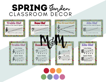 Spring Garden: Lines & Spaces Posters DIGITAL DOWNLOAD