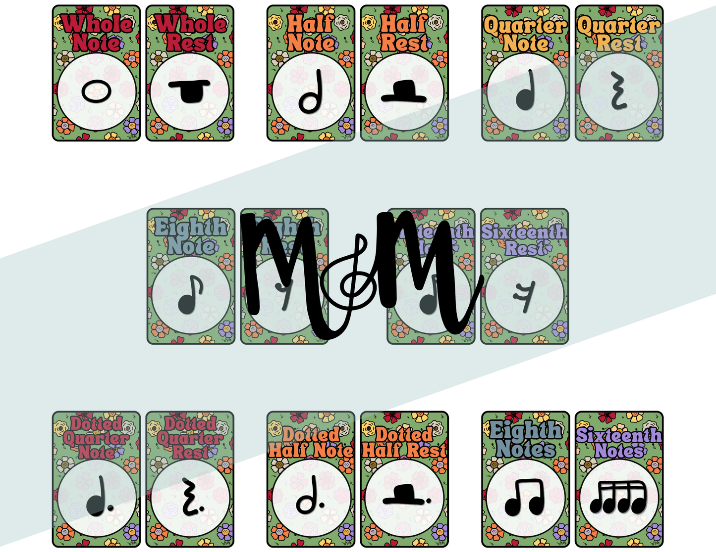 Spring Garden: Note Values Posters DIGITAL DOWNLOAD