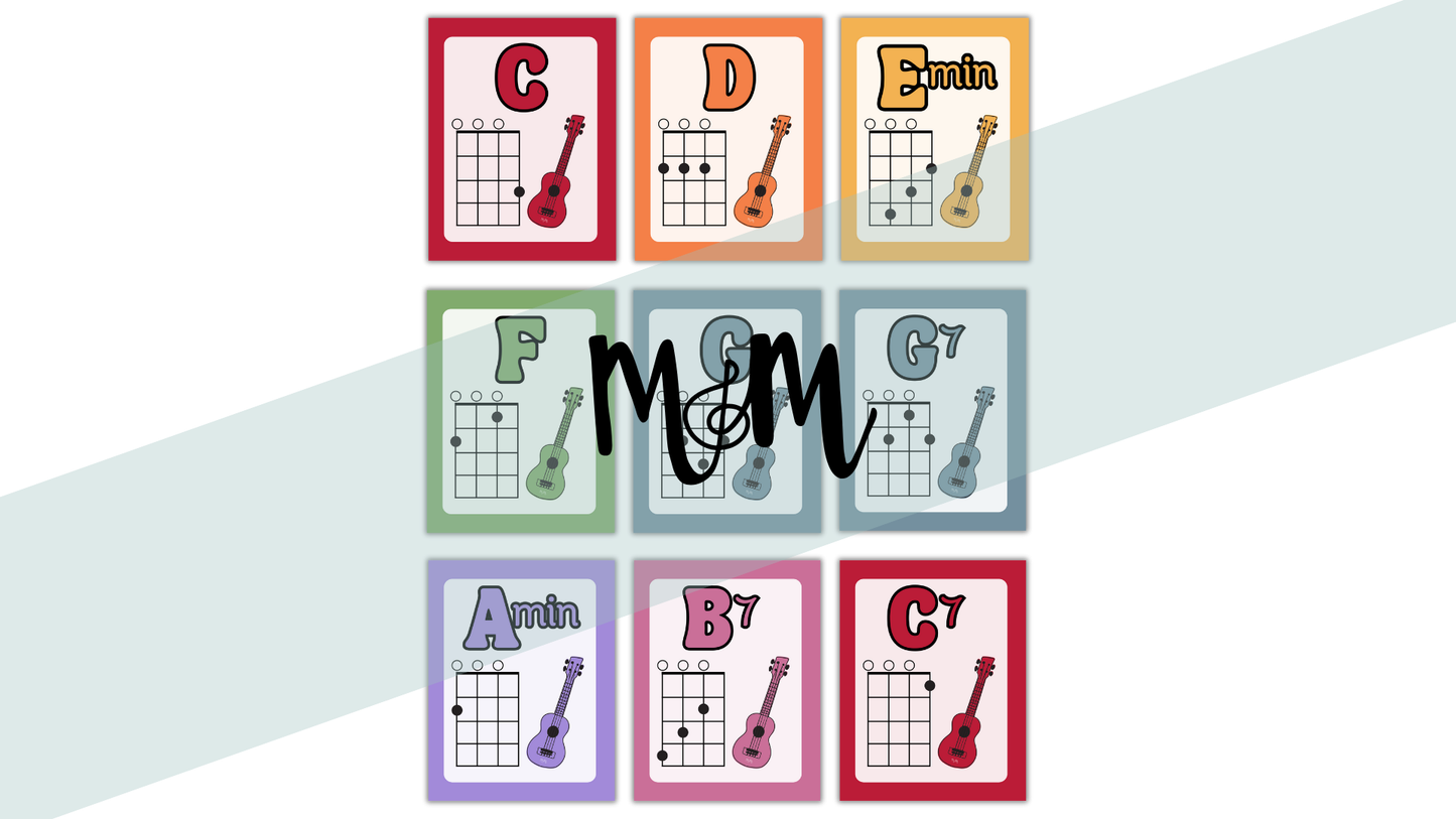 Spring Garden: Ukulele Chord Posters DIGITAL DOWNLOAD