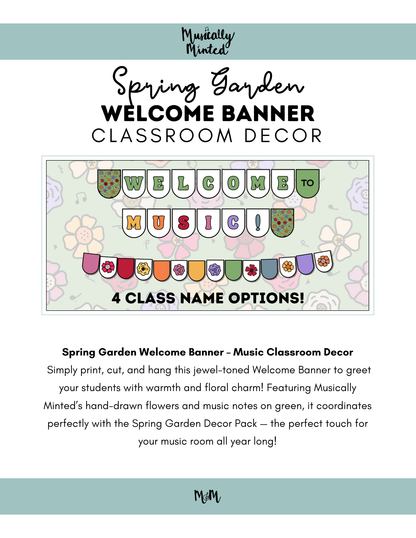 Spring Garden: Welcome Banner DIGITAL DOWNLOAD