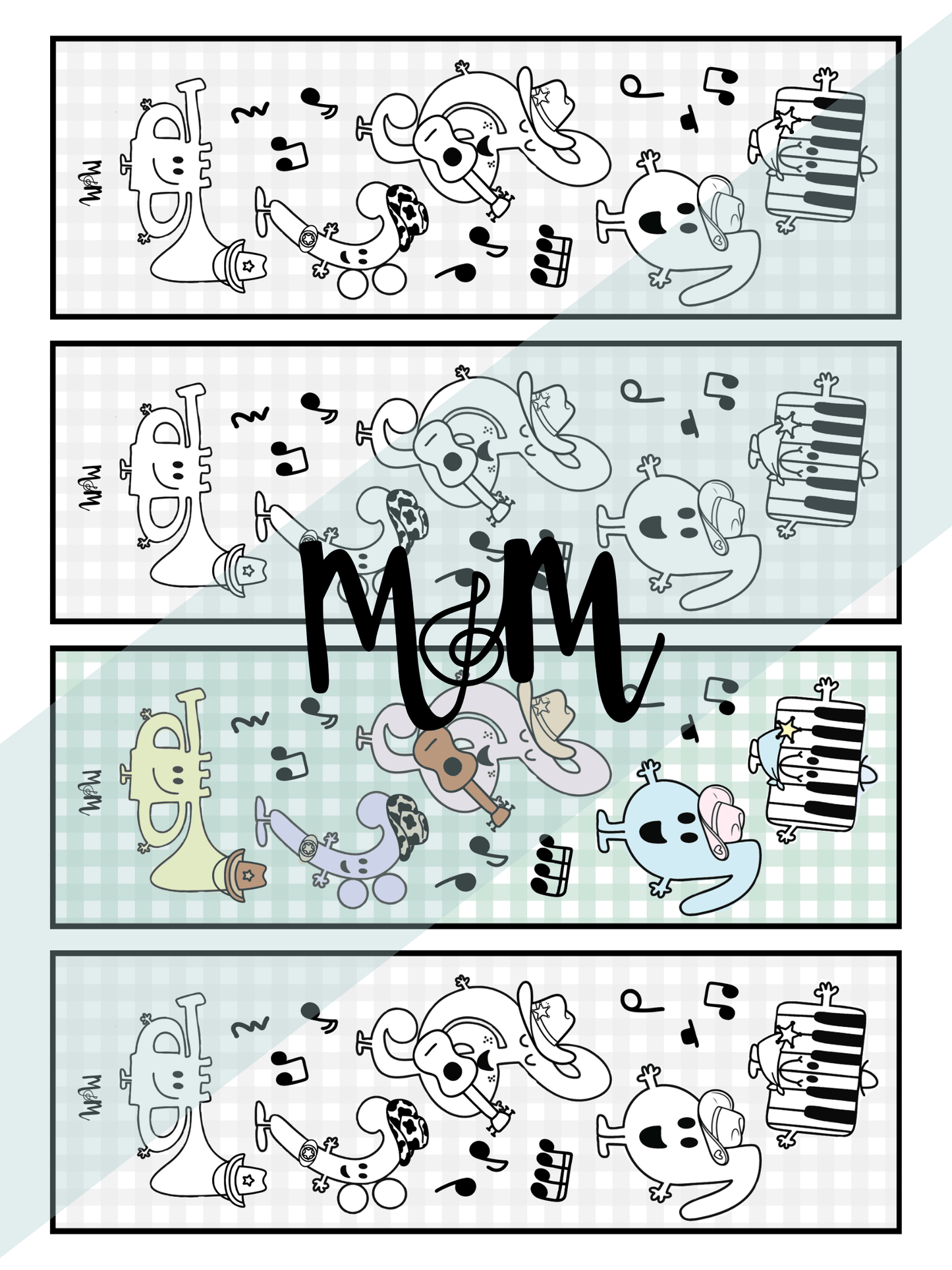 Texas Favs | Music Bookmarks | Printable Coloring Activity DIGITAL DOWNLOAD