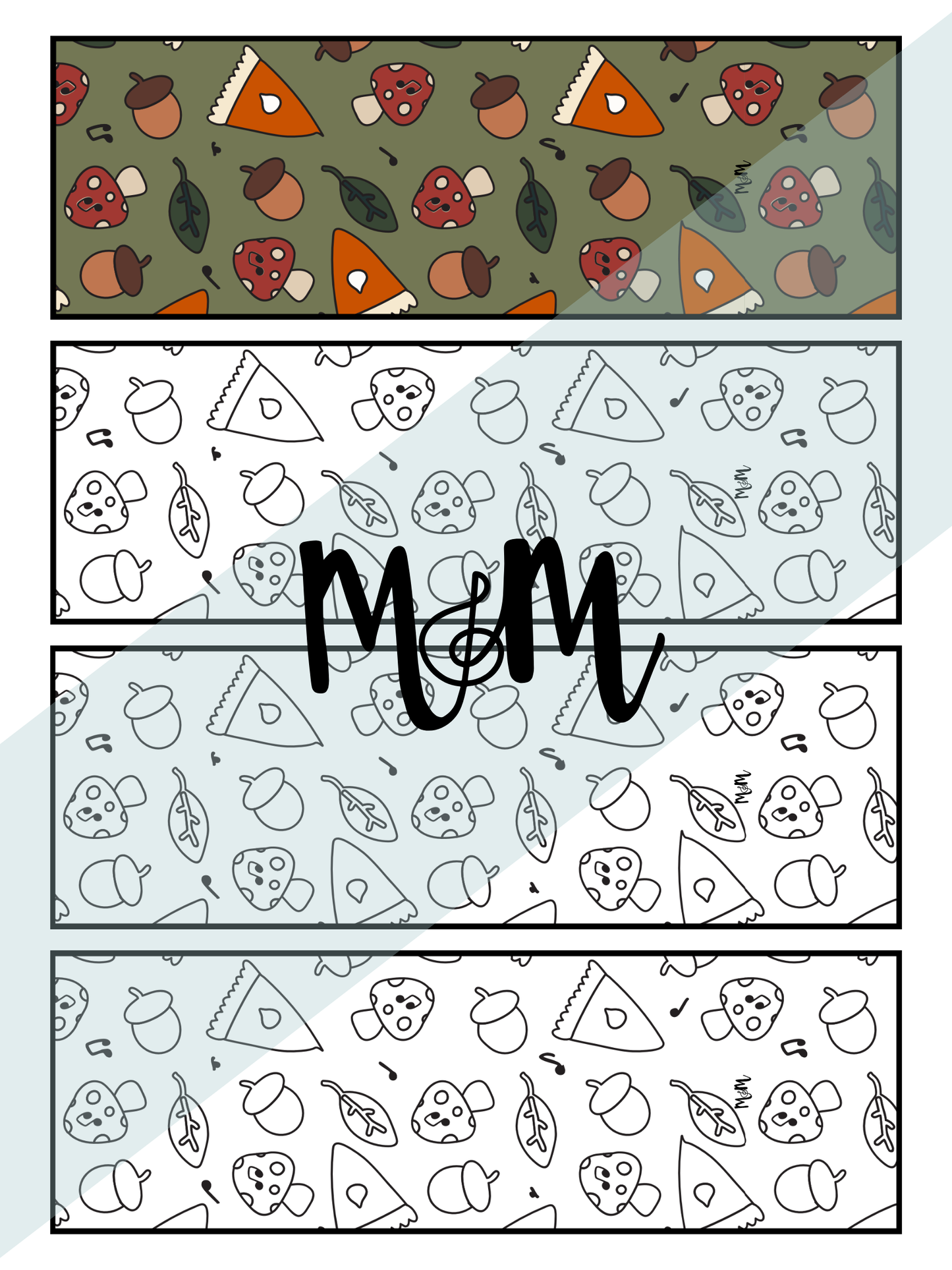 Thanksgiving | Music Bookmarks | Printable Fall and Football Themed Coloring Activity DIGITAL DOWNLOAD