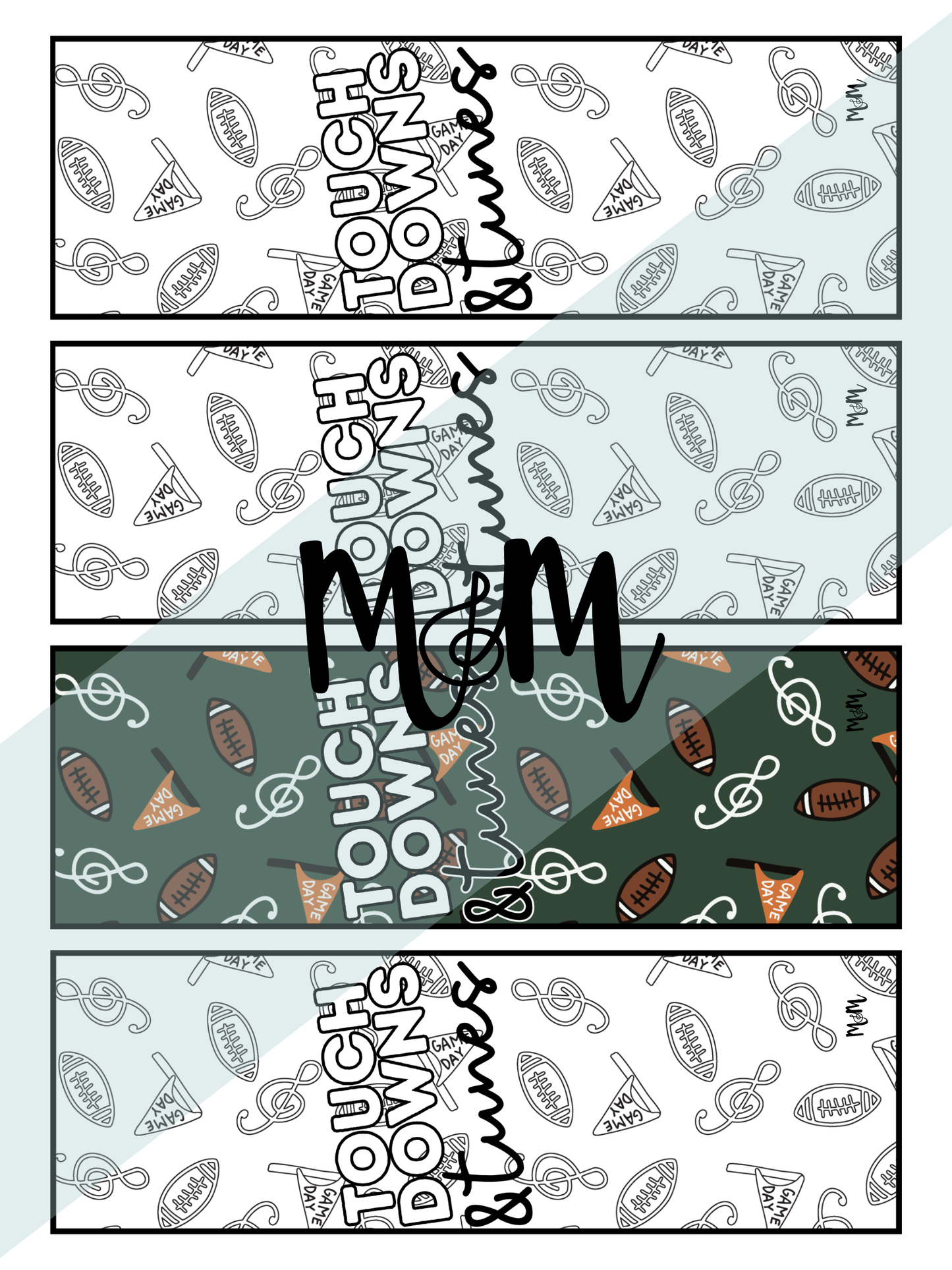 Thanksgiving | Music Bookmarks | Printable Fall and Football Themed Coloring Activity DIGITAL DOWNLOAD