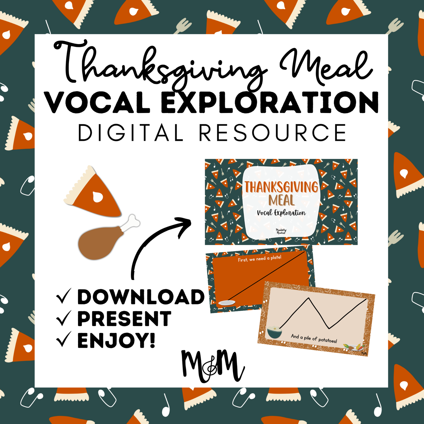 Thanksgiving Meal | Vocal Exploration | Editable Google Slides DIGITAL DOWNLOAD
