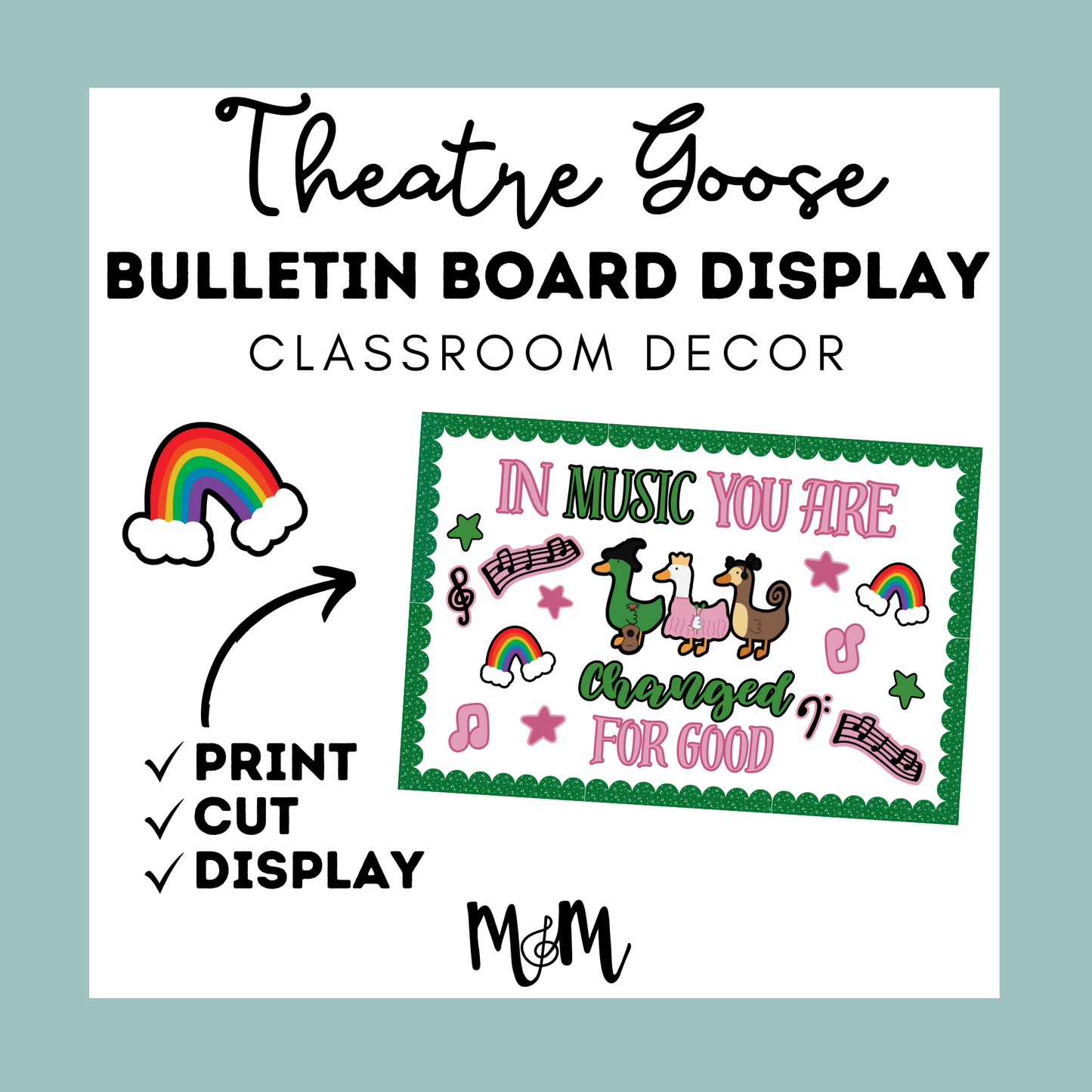 Theatre Goose | Music Bulletin Board Display | Printable Classroom Decor DIGITAL DOWNLOAD