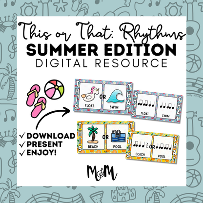 Summer Rhythm Fun: This or That Google Slides | Music Class Activity DIGITAL DOWNLOAD