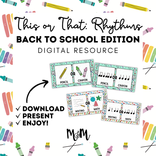 This or That Rhythms: Back to School Edition | Interactive Google Slides Music Activity  DIGITAL DOWNLOAD