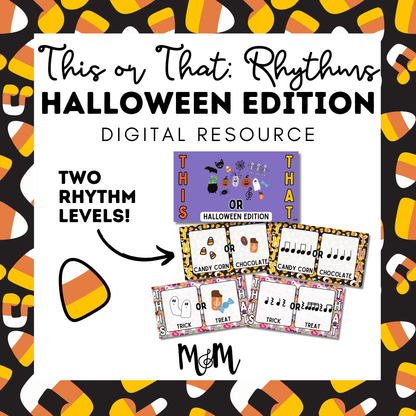 This or That Rhythms: Halloween Edition | Interactive Google Slides Music Activity DIGITAL DOWNLOAD
