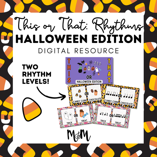 This or That Rhythms: Halloween Edition | Interactive Google Slides Music Activity DIGITAL DOWNLOAD