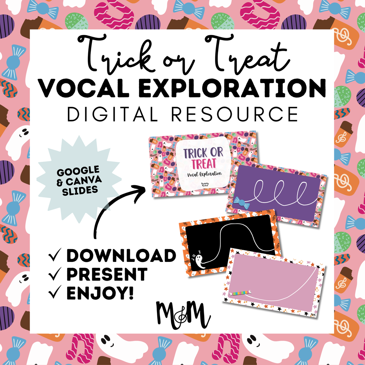 Trick or Treat | Vocal Exploration | Google Slides | Halloween Music Class Activity | Vocal Warm-up DIGITAL DOWNLOAD