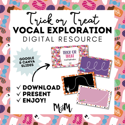 Trick or Treat | Vocal Exploration | Google Slides | Halloween Music Class Activity | Vocal Warm-up DIGITAL DOWNLOAD
