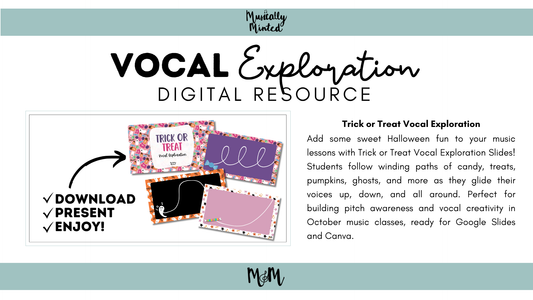 Trick or Treat | Vocal Exploration | Google Slides | Halloween Music Class Activity | Vocal Warm-up DIGITAL DOWNLOAD