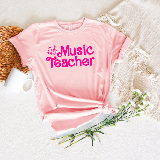 Pink Music Teacher T-Shirt