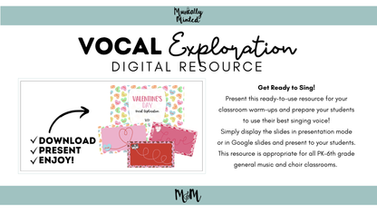 Valentines Day | Vocal Exploration Google Slides | Music Class Activity DIGITAL DOWNLOAD