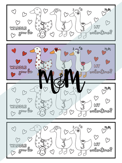 Valentines Day | Music Bookmarks | Printable Coloring Activity DIGITAL DOWNLOAD