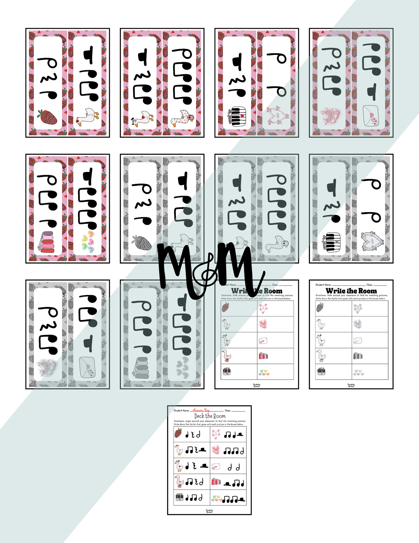 Valentines Day: Write the Room | Rhythm Level 2 | Music Activity | DIGITAL DOWNLOAD