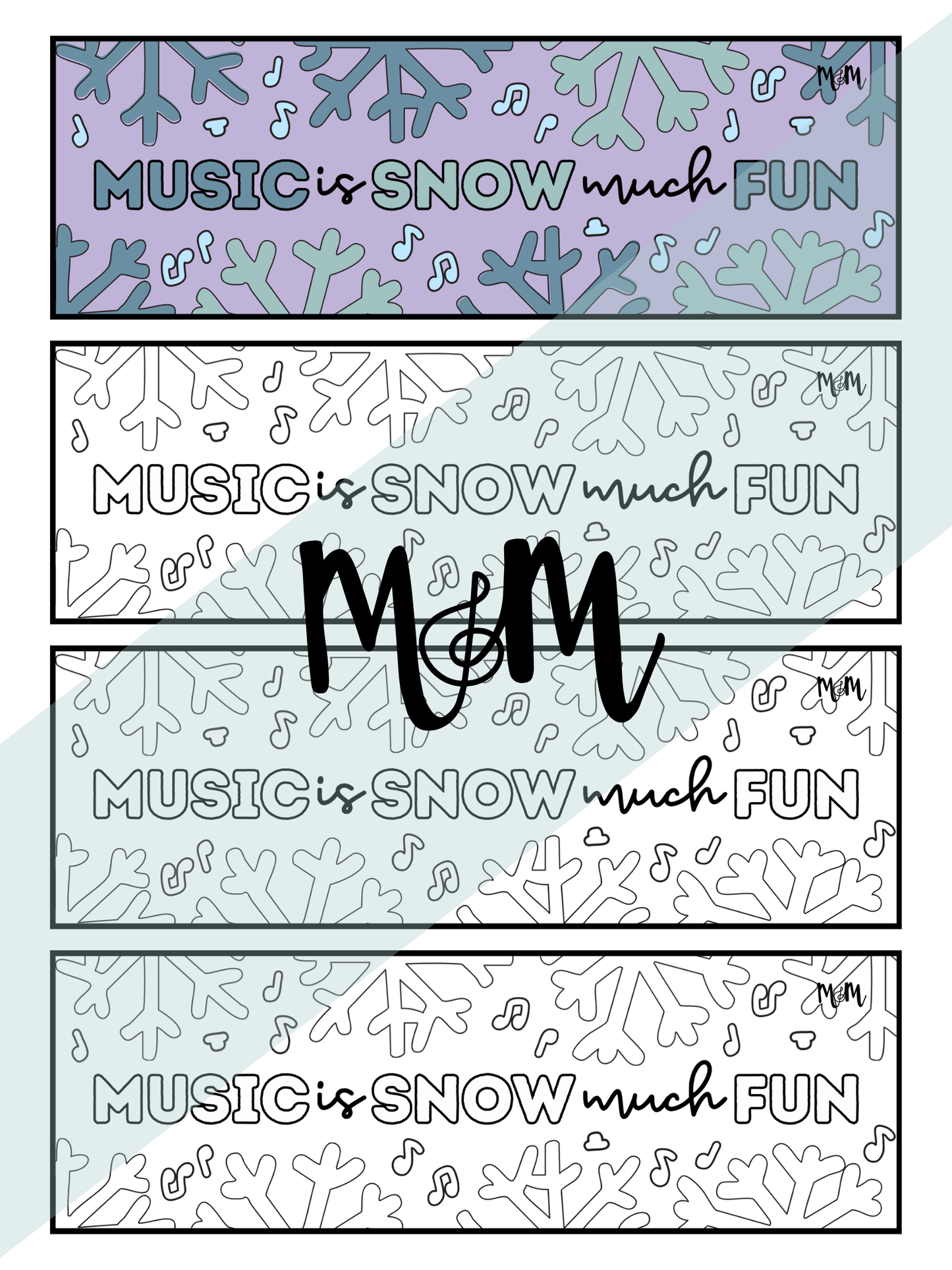 Winter Wonderland | Music Bookmarks | Printable Coloring Activity DIGITAL DOWNLOAD