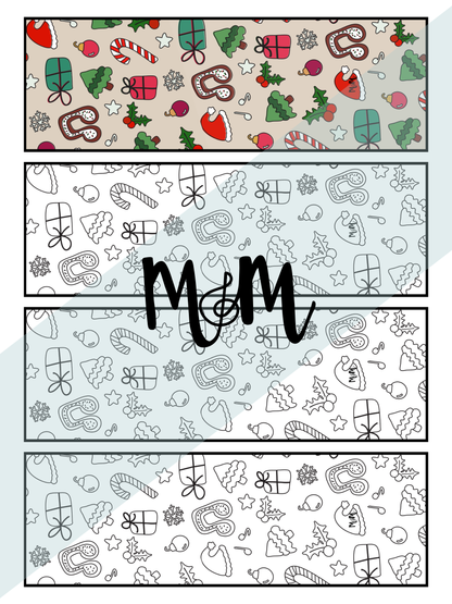 Holiday Favs | Music Bookmarks | Printable Coloring Activity DIGITAL DOWNLOAD