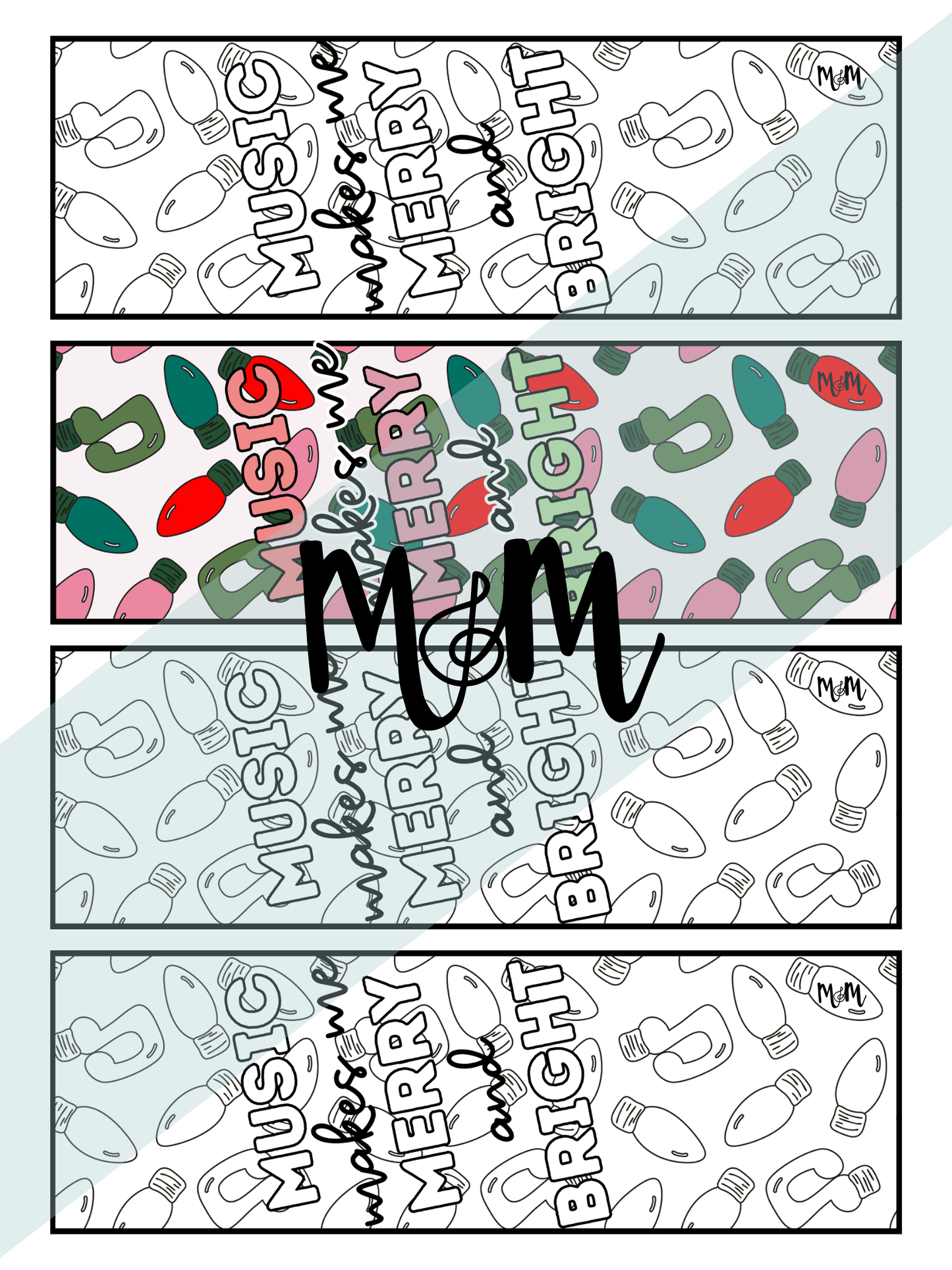 Holiday Favs | Music Bookmarks | Printable Coloring Activity DIGITAL DOWNLOAD