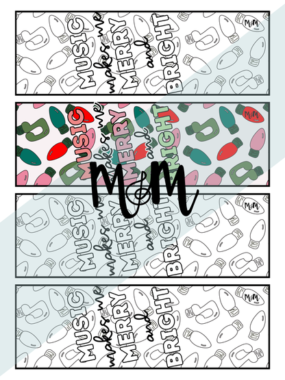 Holiday Favs | Music Bookmarks | Printable Coloring Activity DIGITAL DOWNLOAD