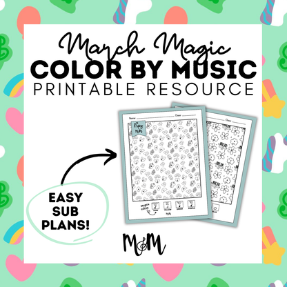 March Magic | Color by Music | iSpy Rhythm, Music Vocabulary, Solfege Coloring DIGITAL DOWNLOAD