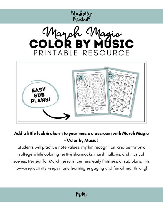 March Magic | Color by Music | iSpy Rhythm, Music Vocabulary, Solfege Coloring DIGITAL DOWNLOAD