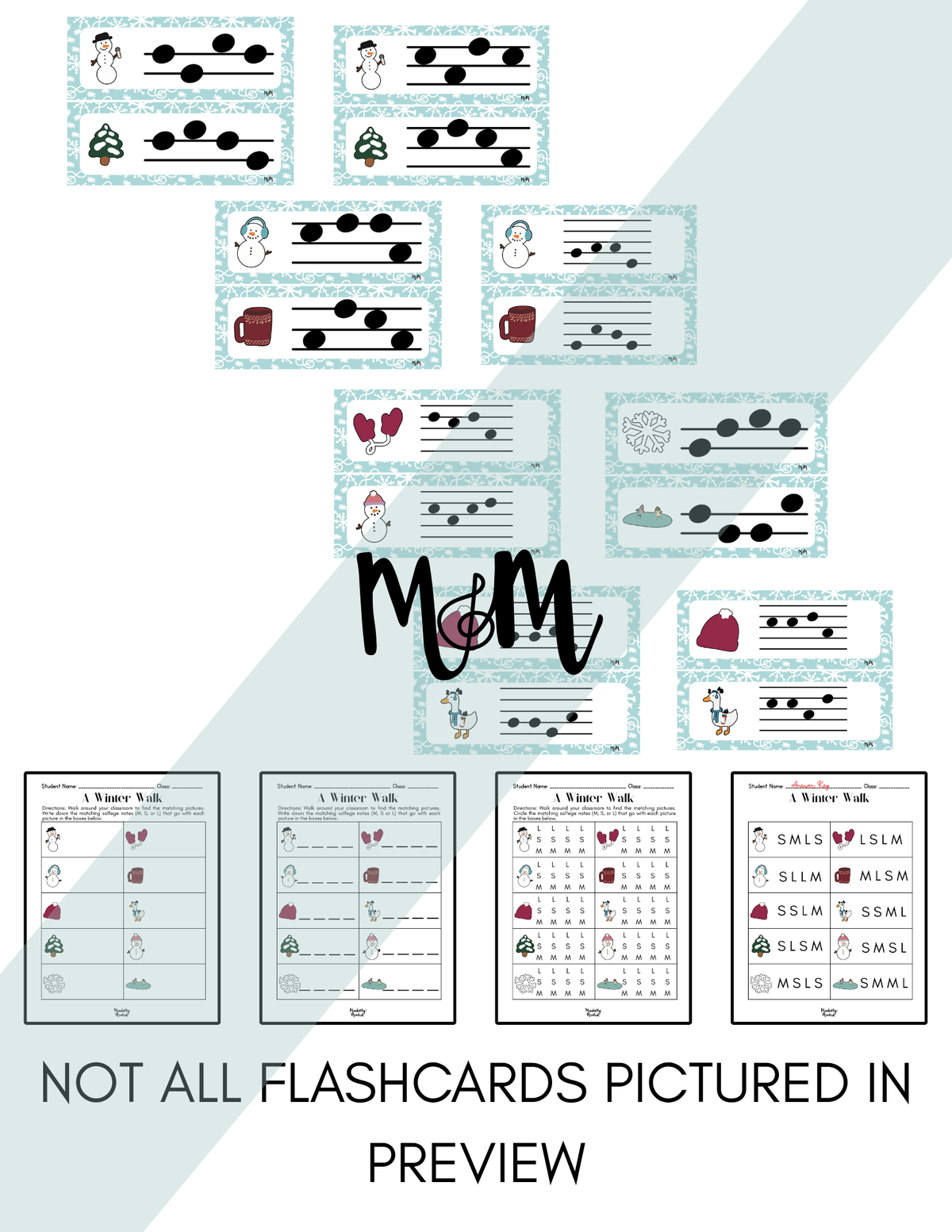 Winter Fun Write the Room | Solfege Level 2 | Sol-La-Mi Printable Activity DIGITAL DOWNLOAD