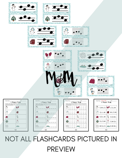 Winter Fun Write the Room | Solfege Level 2 | Sol-La-Mi Printable Activity DIGITAL DOWNLOAD
