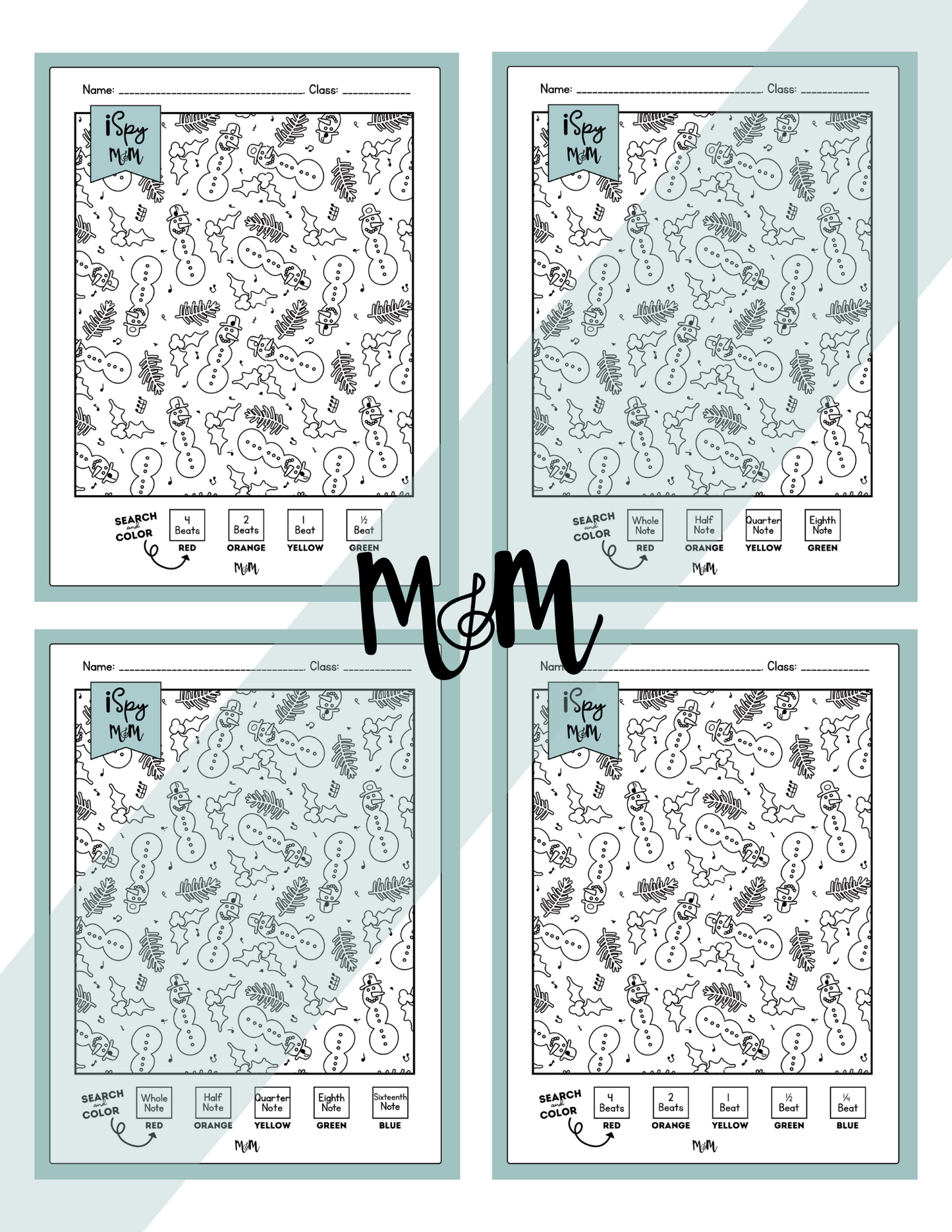 Winter Wonderland | Color by Music | iSpy Dynamics and Rhythm Values DIGITAL DOWNLOAD (Copy)