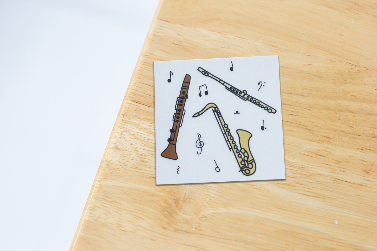 Wind Musical Instrument Sticker Woodwind Trio Clear Sticker – Musically Minted
