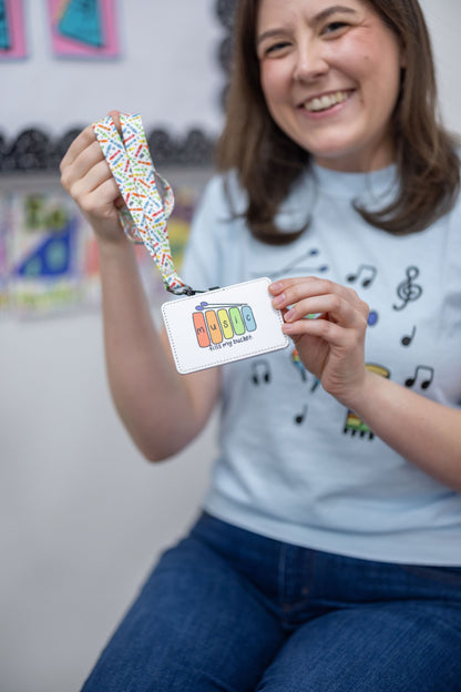 Music Fills My Bucket ID Badge Holder