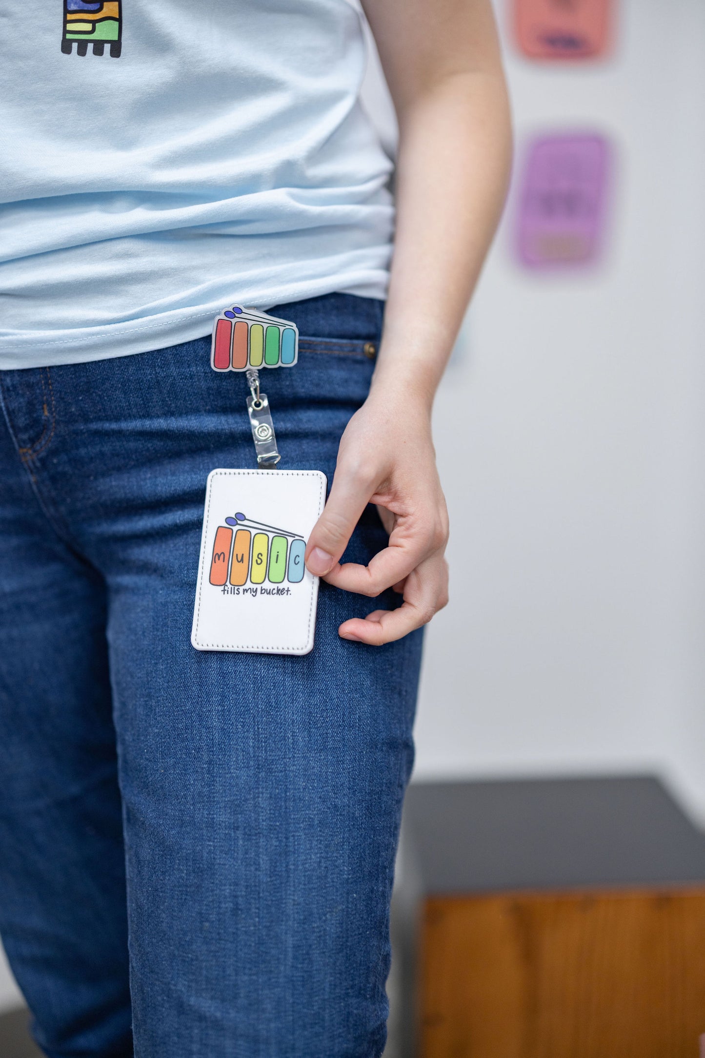 Music Fills My Bucket ID Badge Holder