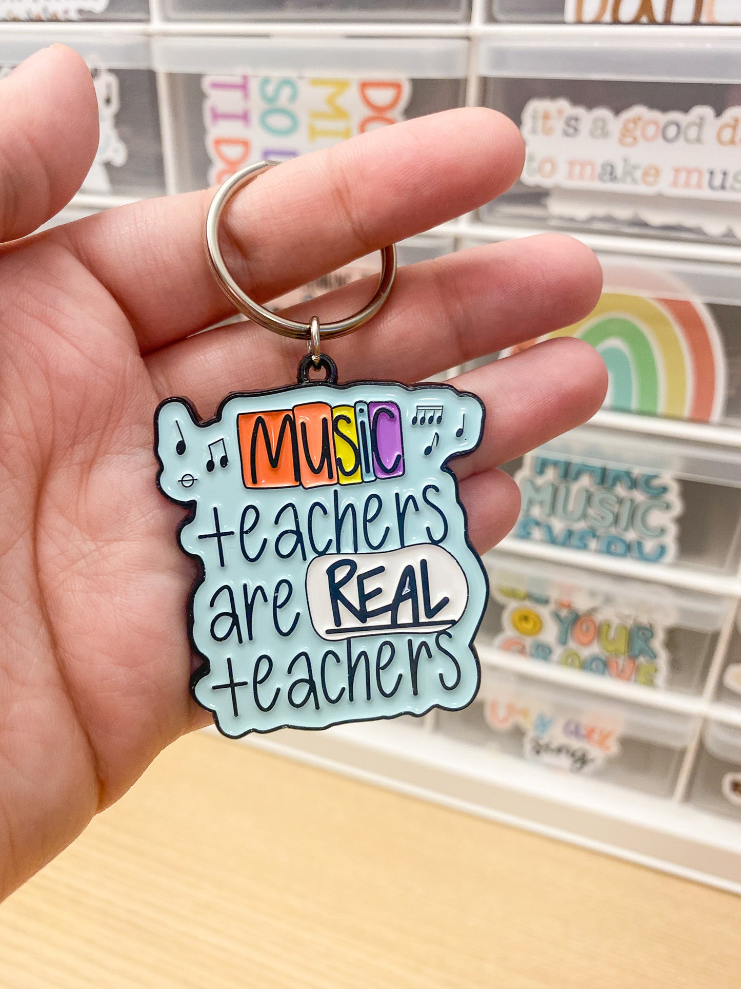 Music Teachers Are Real Teachers Enamel Keychain