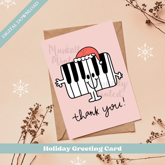 Piano Holiday Greeting Card DIGITAL DOWNLOAD