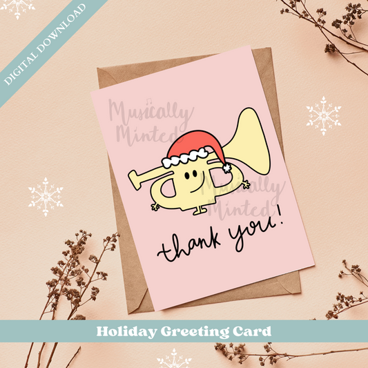 Trumpet Holiday Greeting Card DIGITAL DOWNLOAD