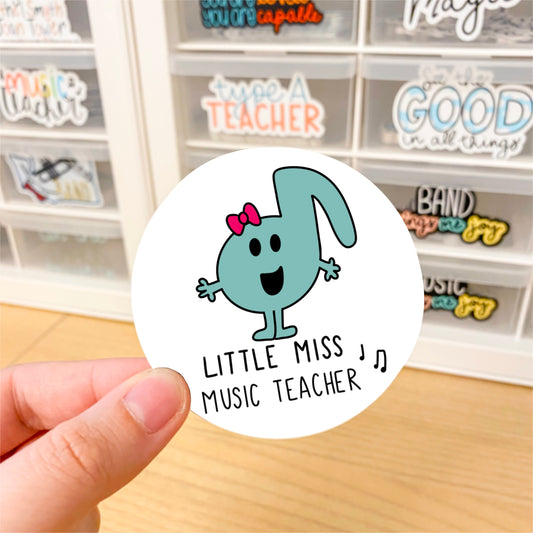 Little Miss Music Teacher Sticker